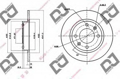 DJ PARTS bd1534 -  Тормозной диск